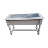 Removable galvanized interior gray wood planter