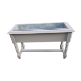 Removable galvanized interior gray wood planter