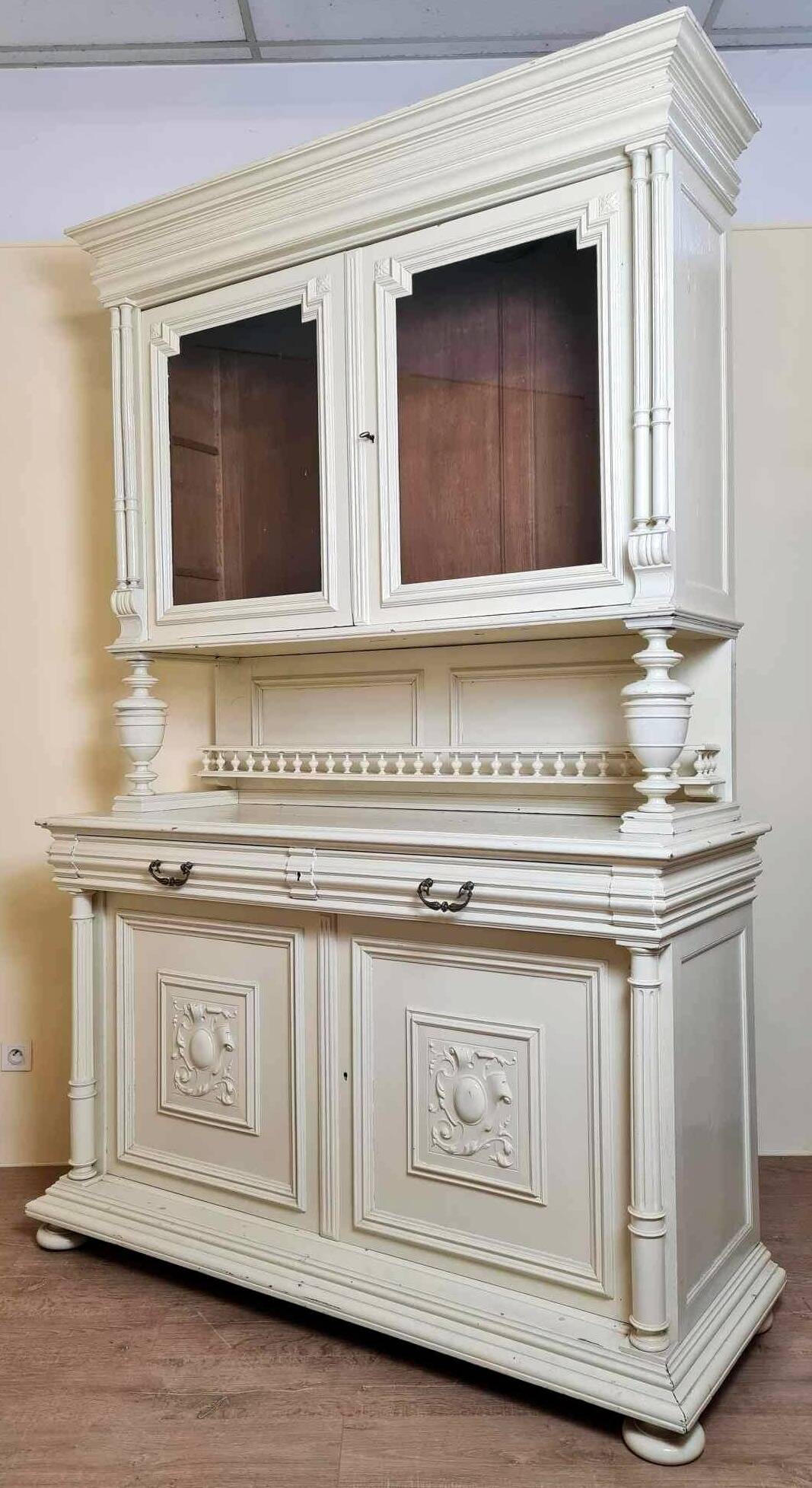 pretty white lacquered Renaissance style sideboard circa 1850