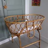 Vintage rattan cradle