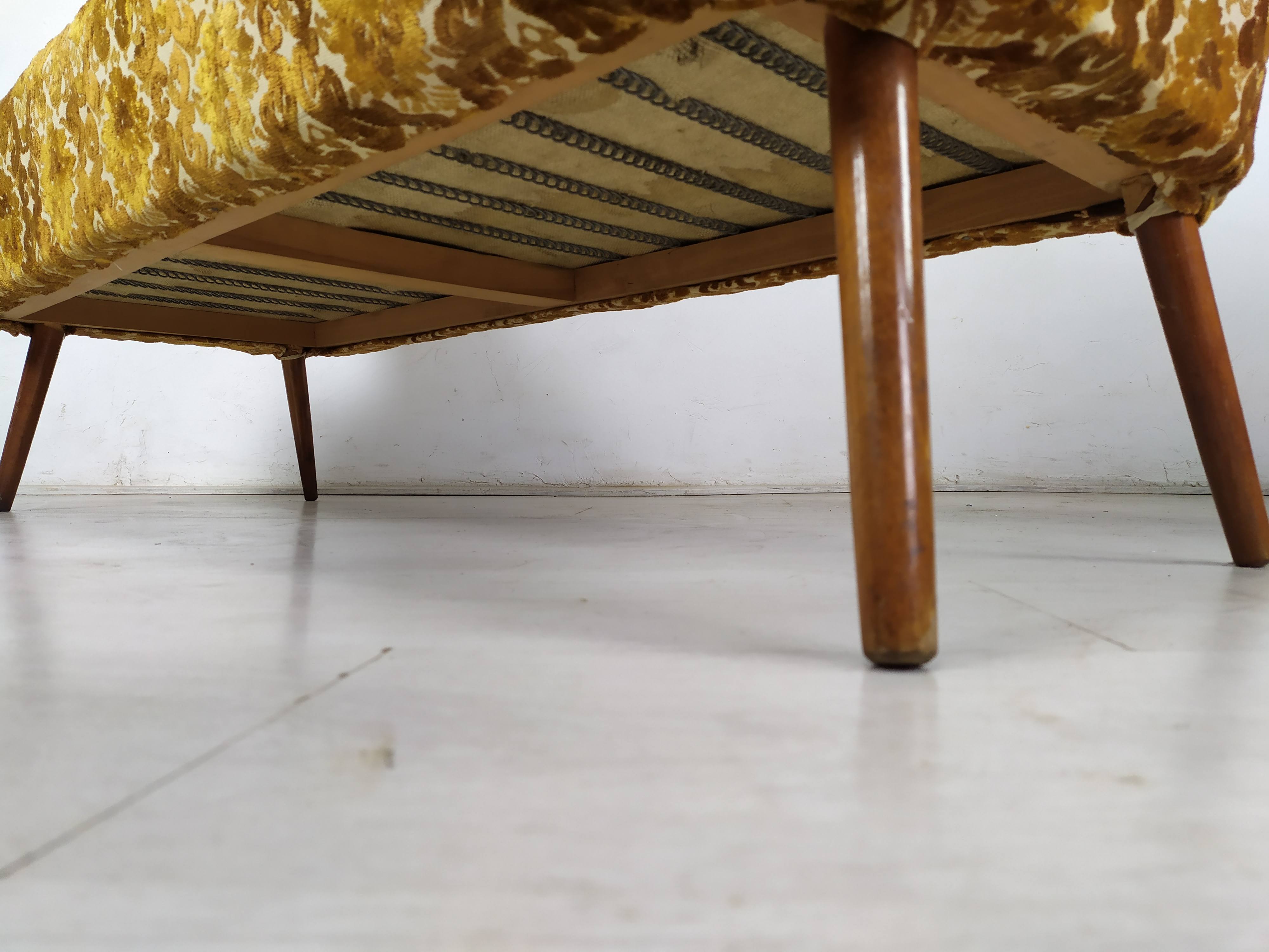 Bench and 2 vintage cocktail armchairs