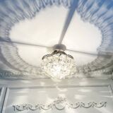 Plafonnier vintage en cristal décoré de feuilles et de grappes – Espagne année