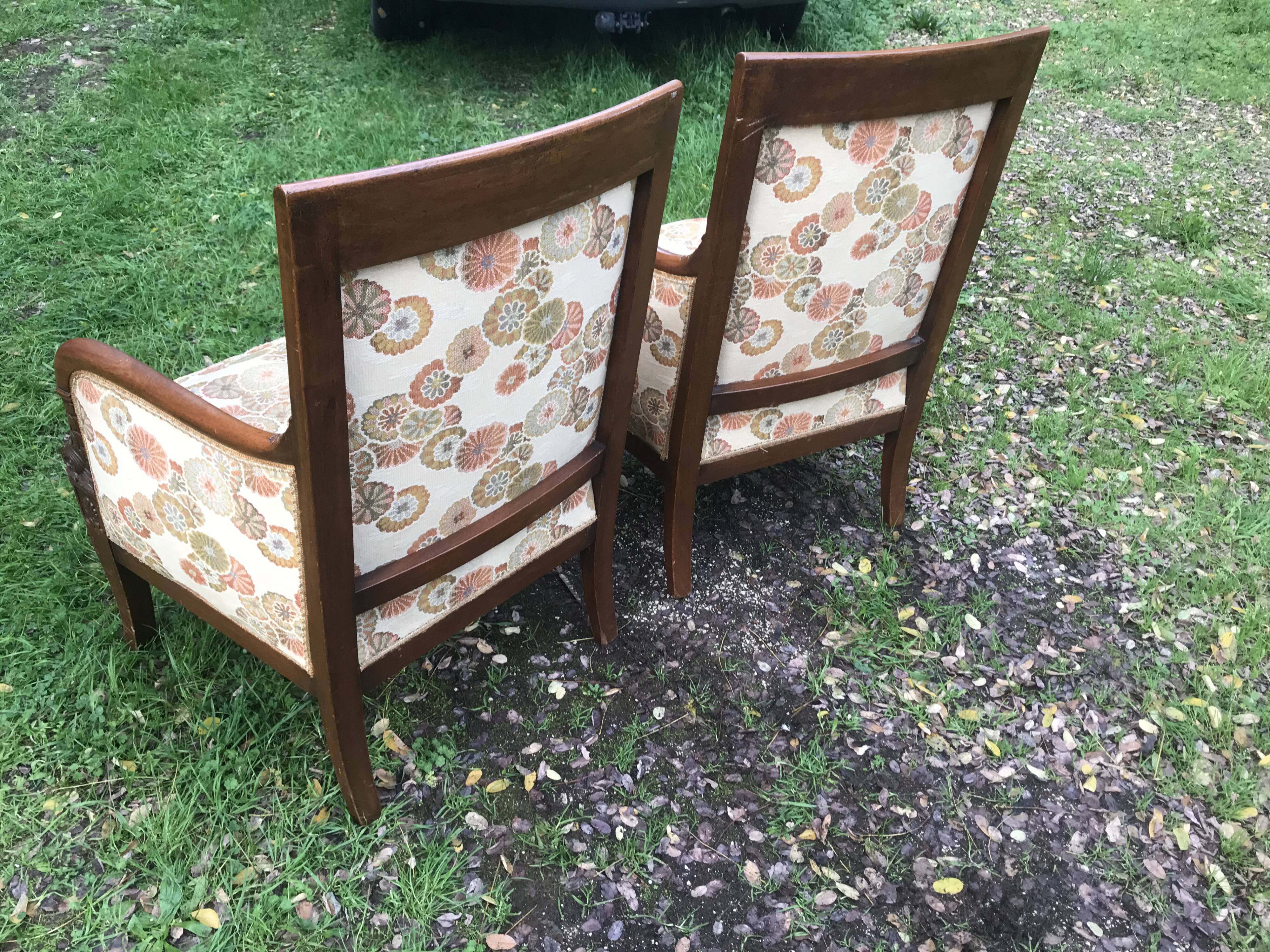 Pair of armchairs restoration 19th era