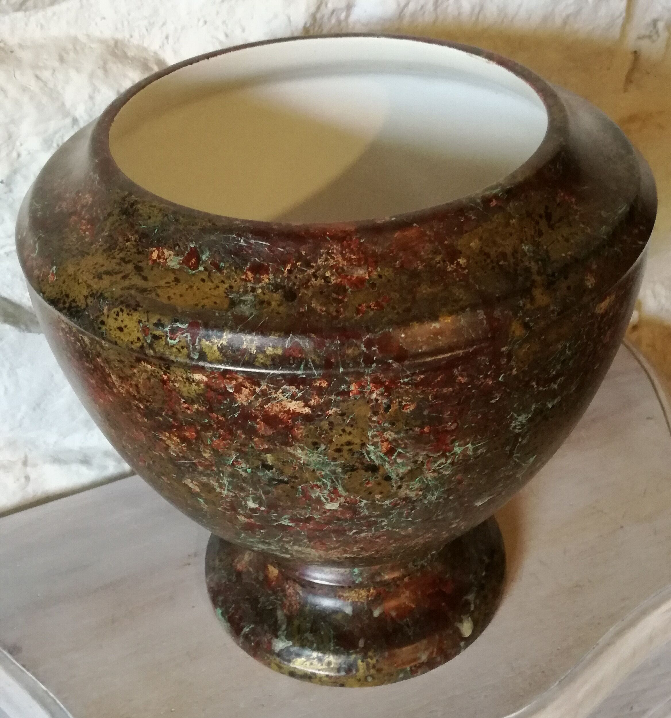 Important vase ceramic has marble effect "chaumette"