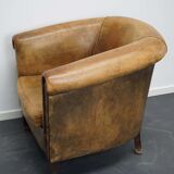 Vintage club chair in cognac-coloured leather Netherlands