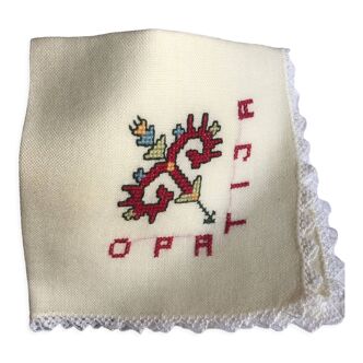 Vintage embroidered Croatian towel