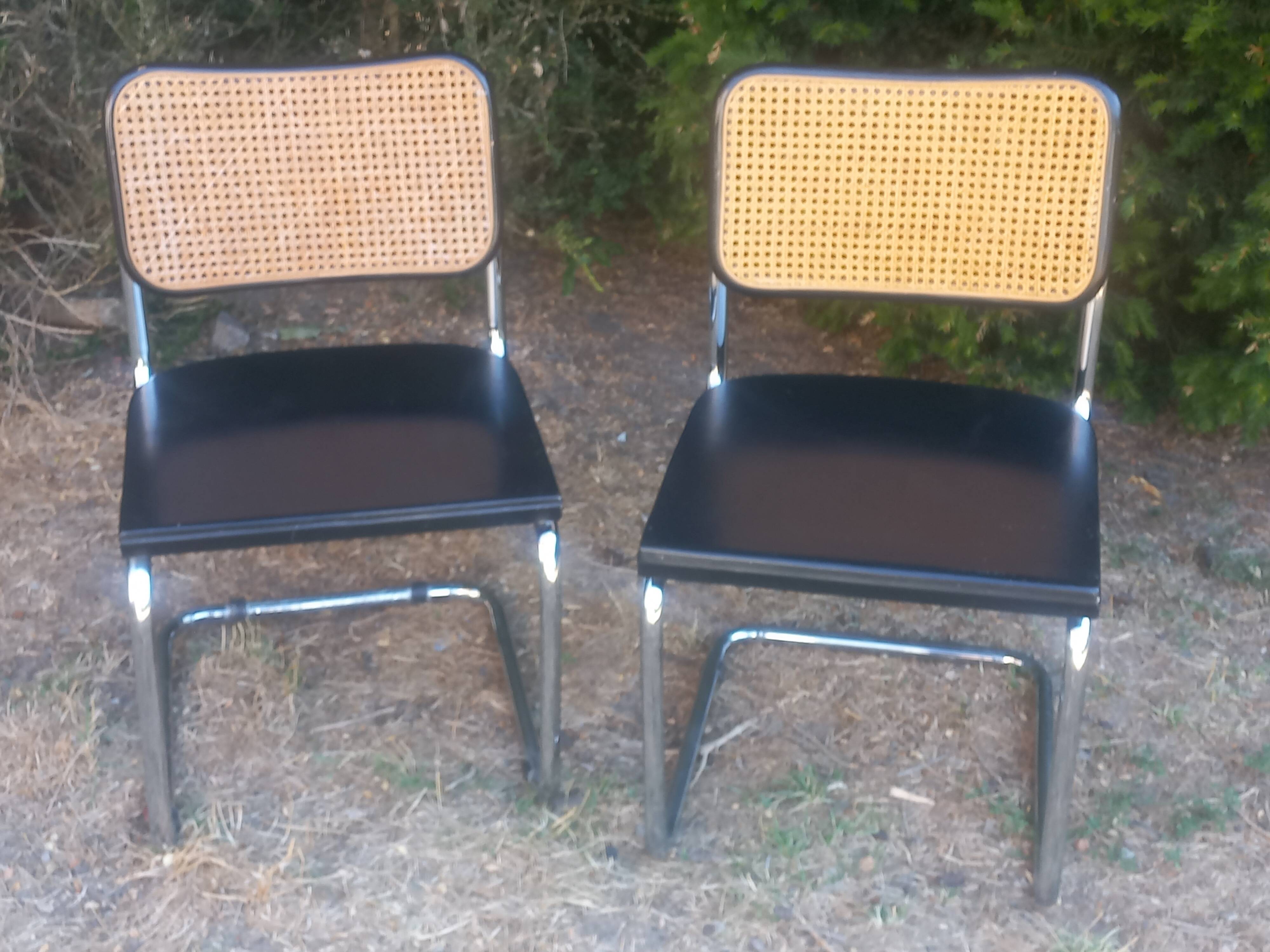 Pair of Marcel Breuer Cesca B32 chairs