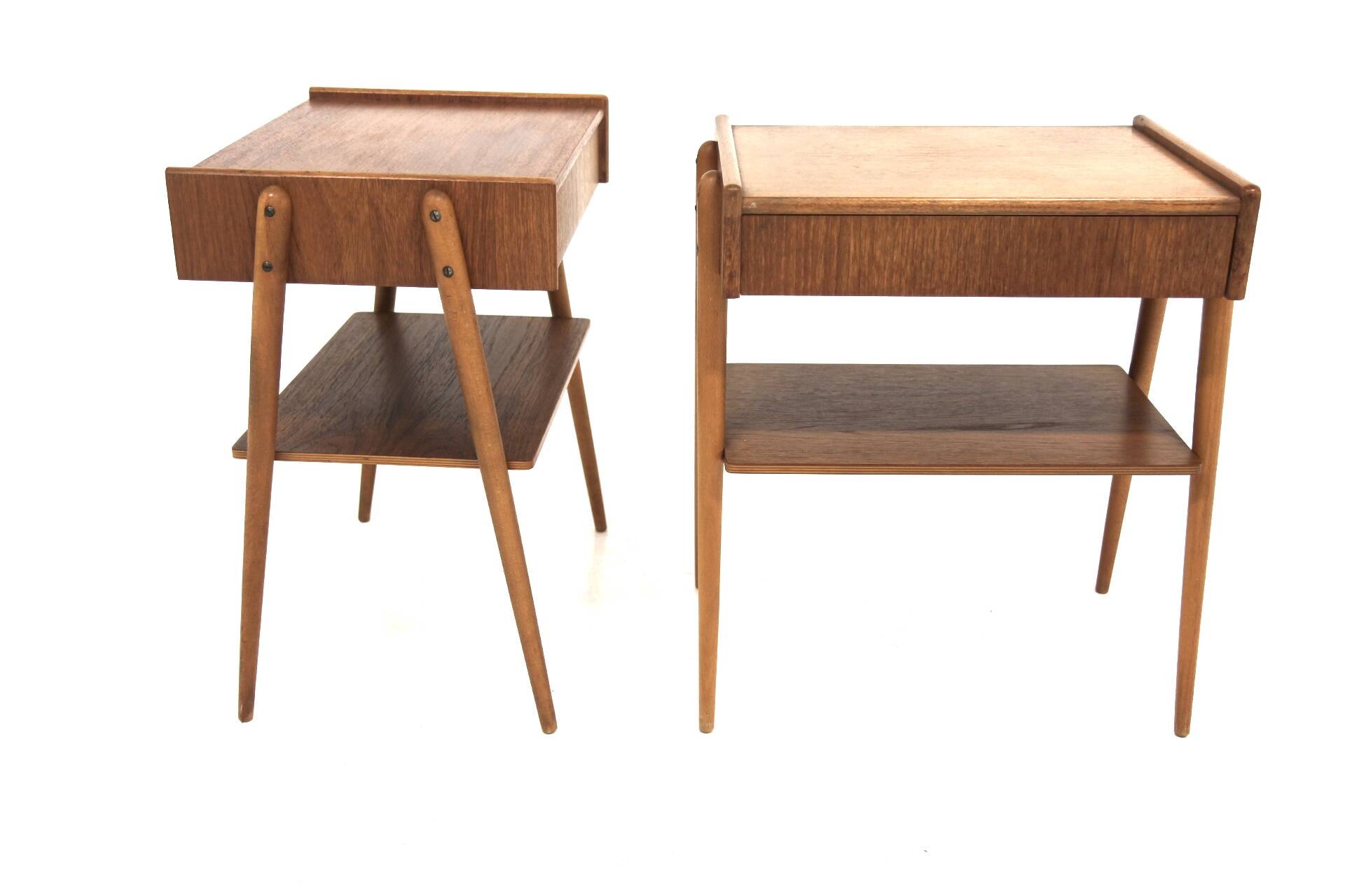 Set of 2 Scandinavian teak bedside tables, Carlström, Sweden, 1960