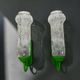 Pair German green wall sconces by Graewe
