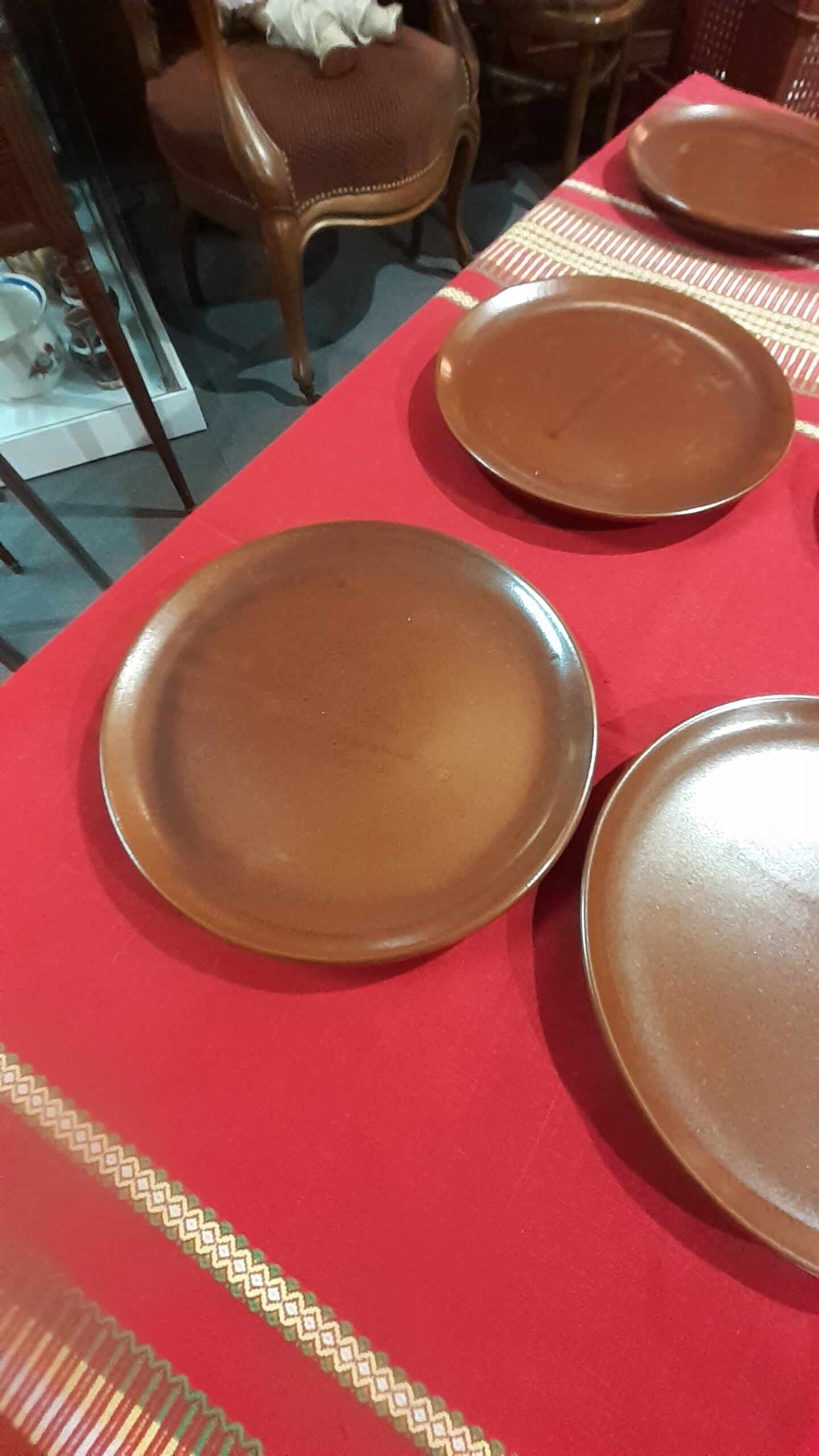 Flat plates set of 6, vallauris felix ceram