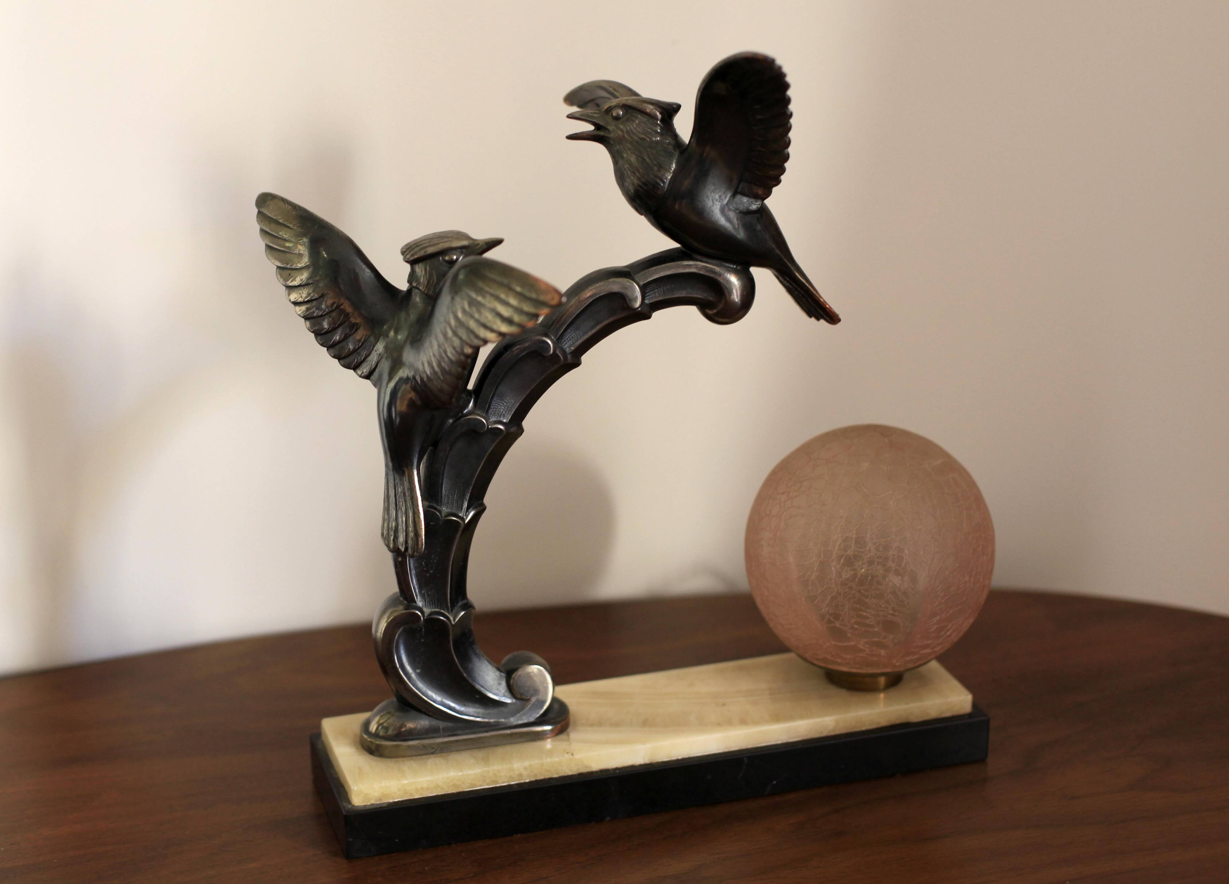 Art-deco lamp Opaline pink Large format