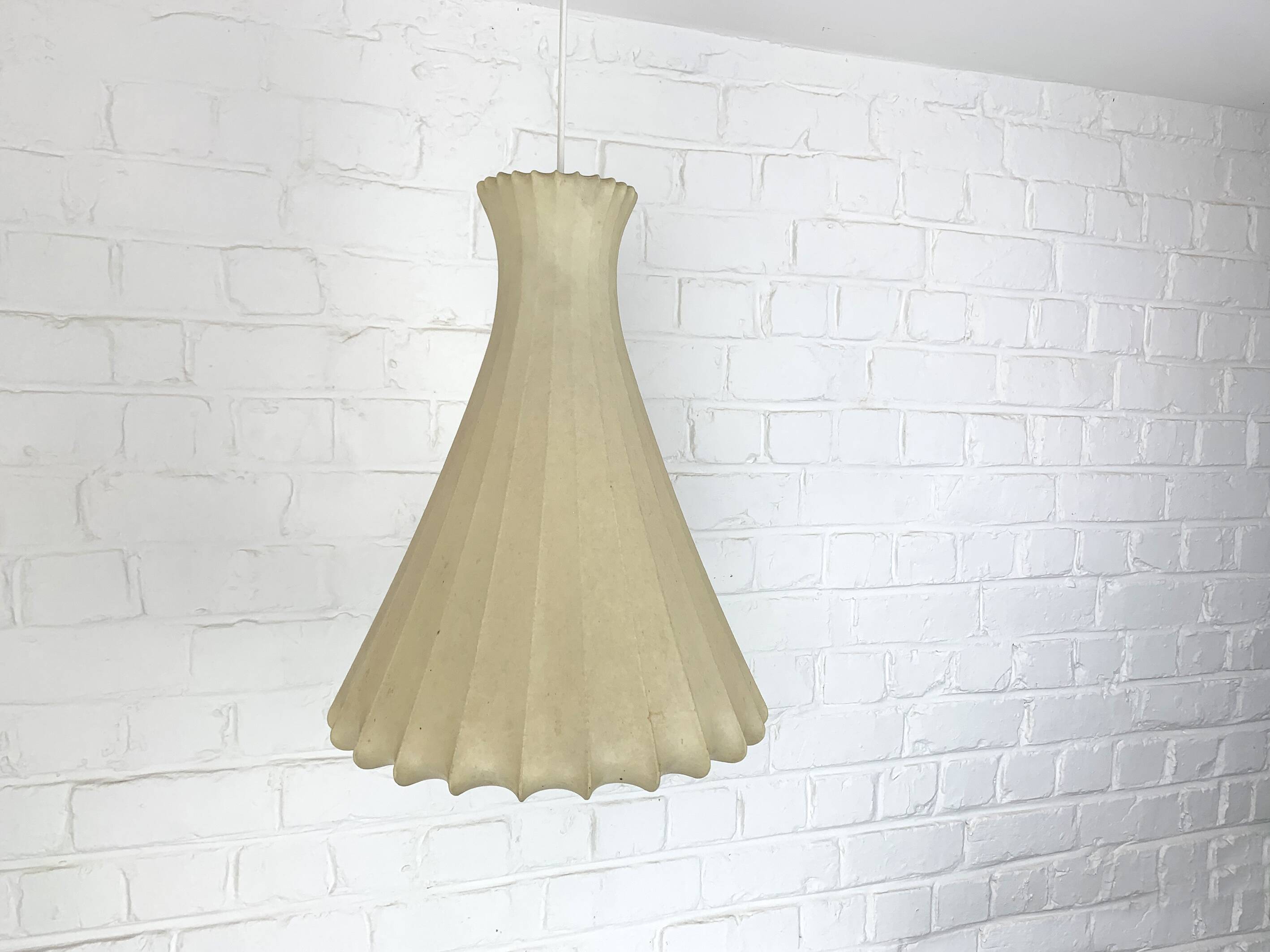 Large Cocoon Pendant Lamp, Friedel Wauer for Goldkant Leuchten, 1960s