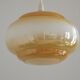 French vintage amber & white pearlized glass hanging ceiling light 4479