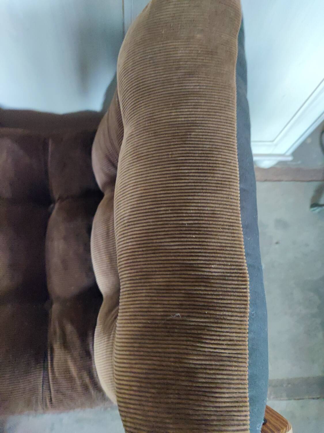 Small Scandinavian pine and velvet armchair