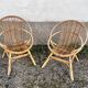 Paire de chaise loveuse fauteuil en rotin bambou 1950