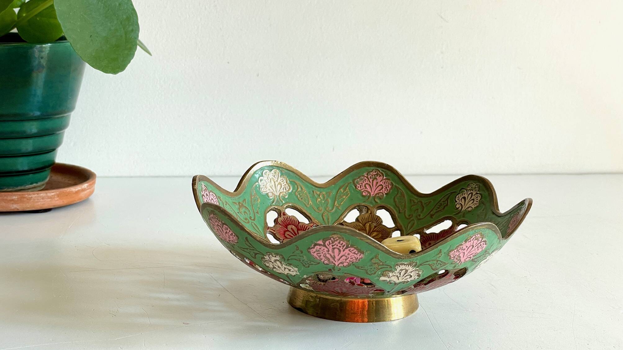 Vintage solid brass pocket tray