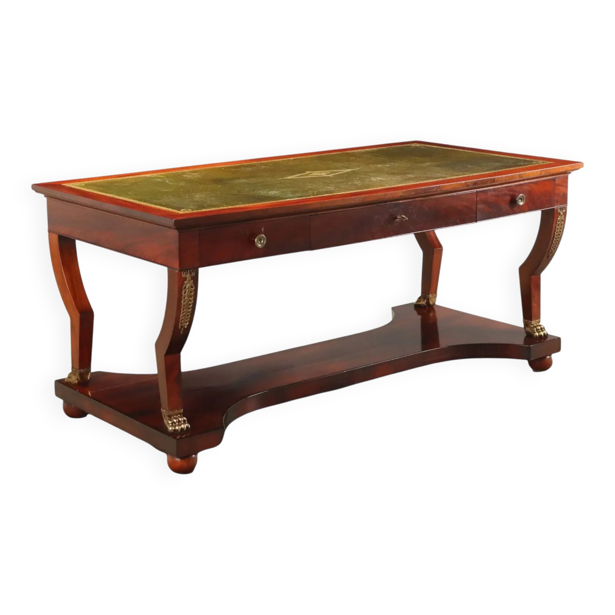Antique Empire desk from Italy, 1900, mahogany veneer.