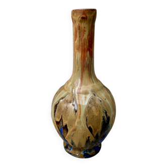 Small antique stoneware vase signed Jean Metenier