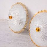 Set of 2 Italian Yellow Large Size Murano Glass Ceiling Fixture, Murano, 19