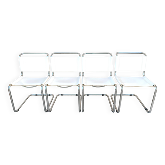 Ensemble de 4 chaises Bauhaus S33 de Mart Stam en cuir et acier