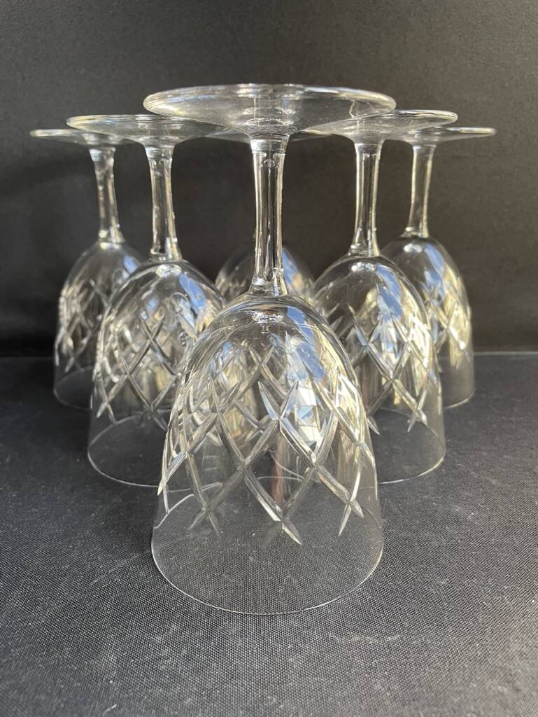 6 water glasses - cut crystal – cristalleries royales de champagne