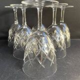 6 water glasses - cut crystal – cristalleries royales de champagne