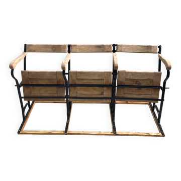 3-seater folding theatre bench