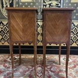 Pair of Louis Transition bedside tables in marquetry