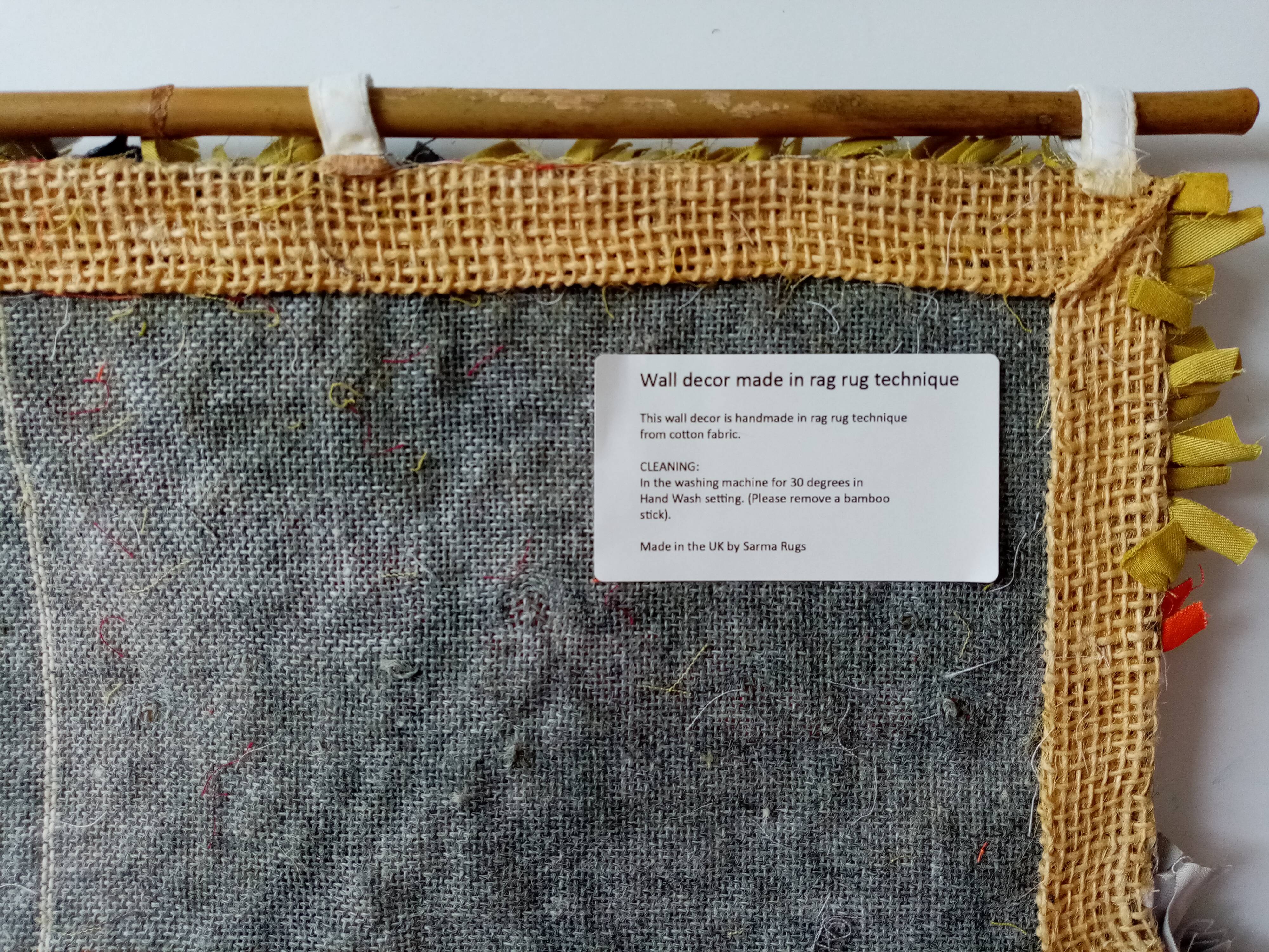 Contemporary handmade grey shaped fish tail cotton wall decor