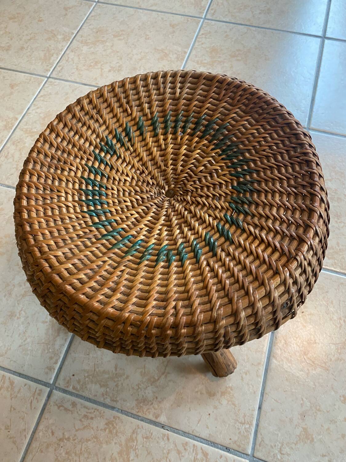 Rattan plant stand stool