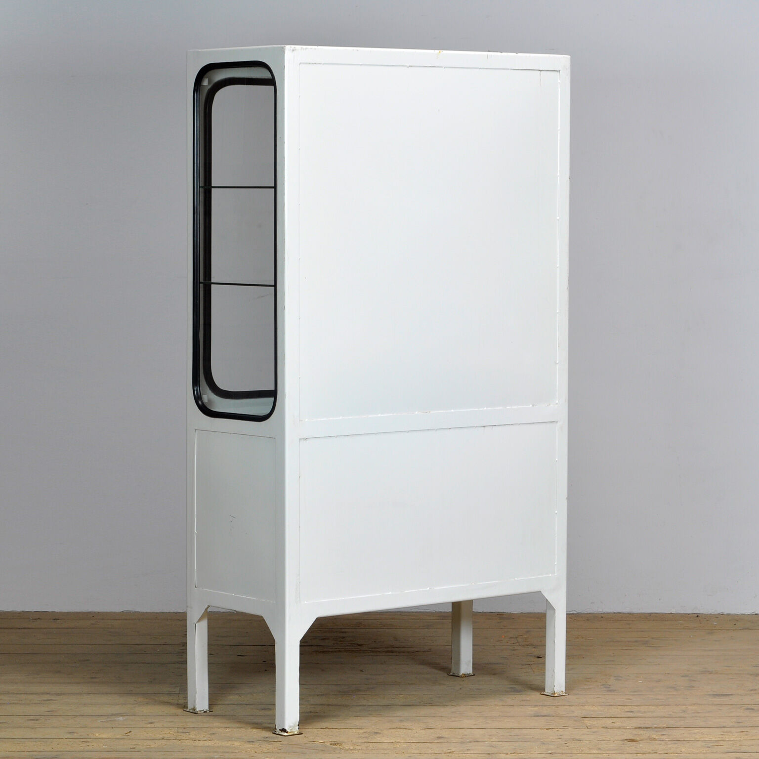 Glass & iron medical cabinet, 1970s