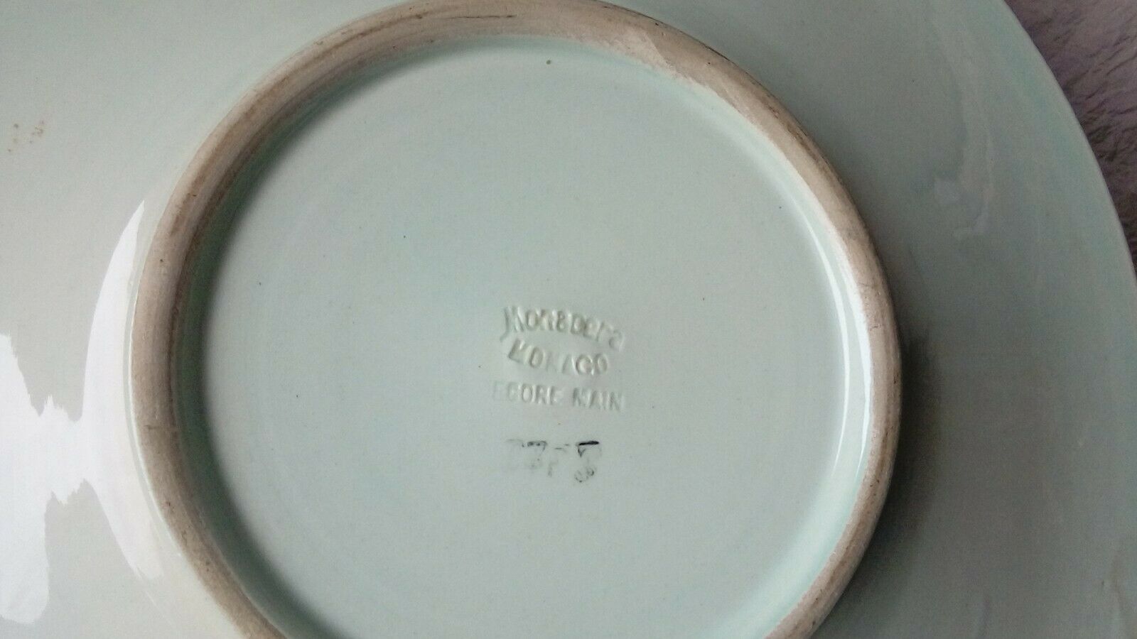 Plat en ceramique monacera monaco decor poissons coquillages annees vintage