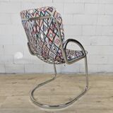 Vintage Gastone Rinaldi chrome & smoked glass dining table + chairs