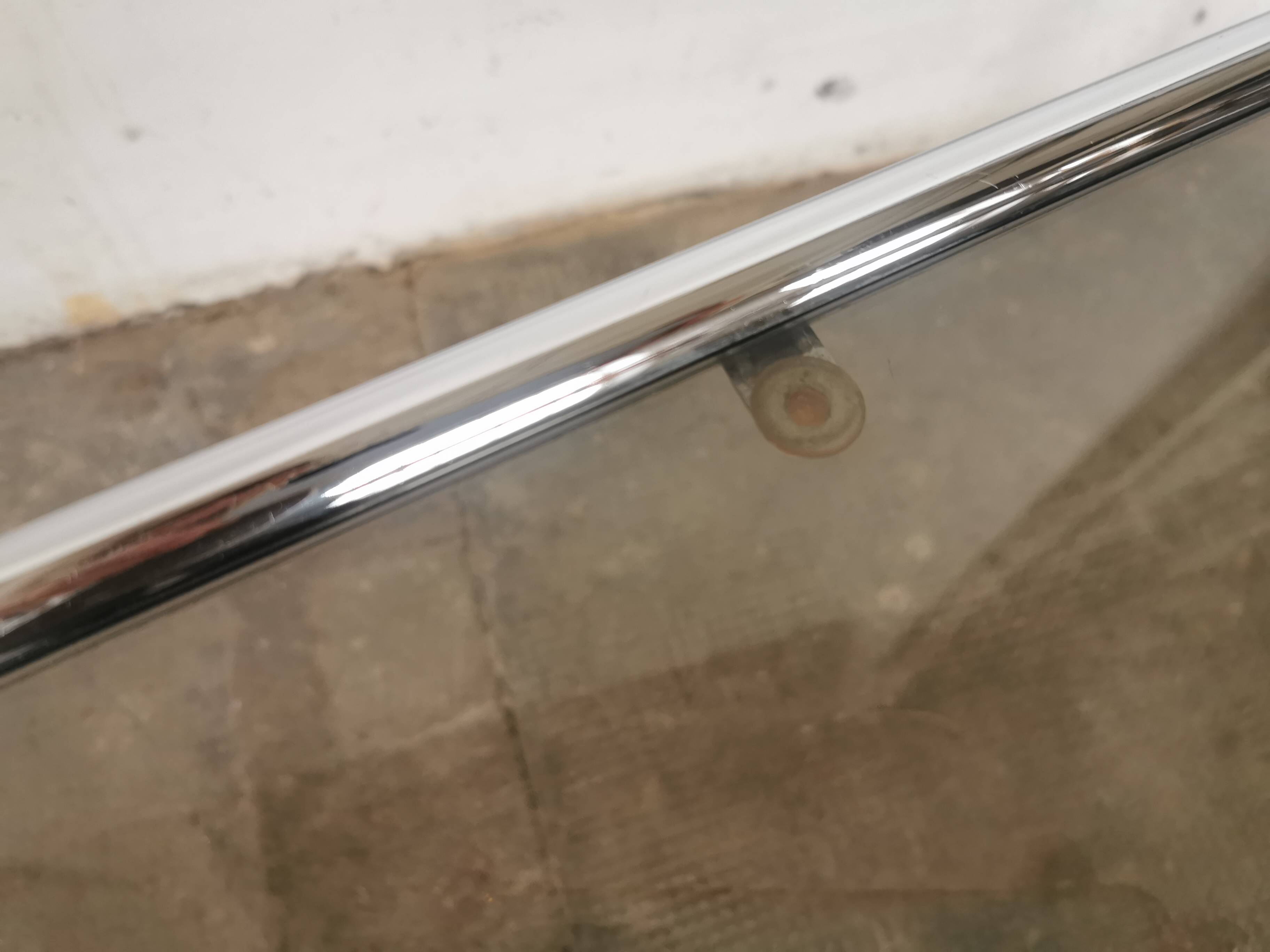 Chrome and smoked glass coffee table