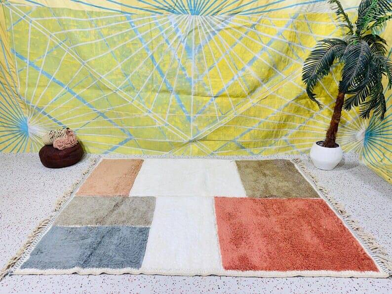 Handmade pure wool rug, traditional size 100 x 200 cm.