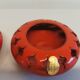 Pair of candle holders from the 1960s-1970s, crafted in red ceramic