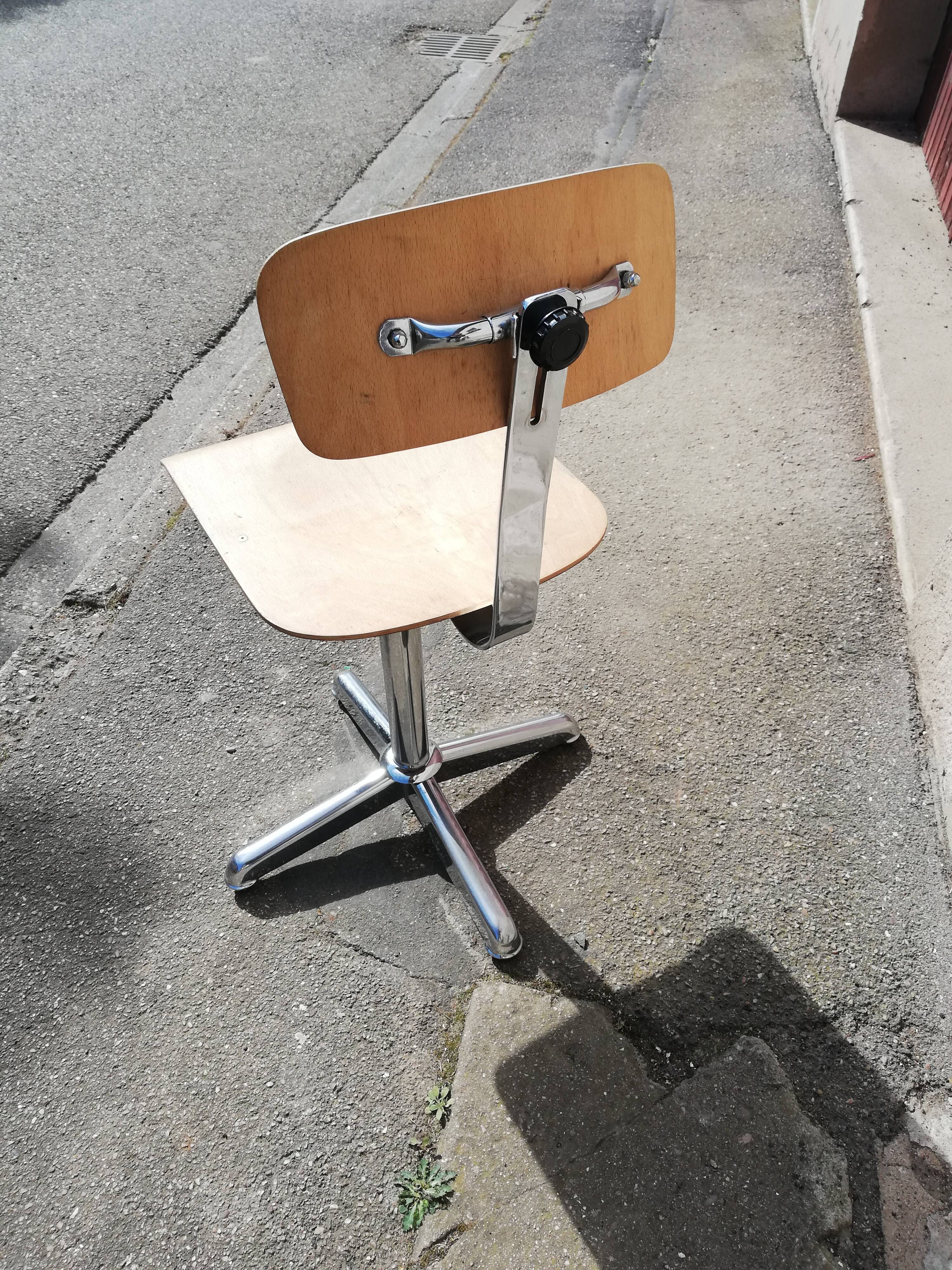 Chrome foot adjustable office chair