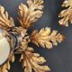 Gilded hand-forged Florentine wall lamp Hans Kögl style, Italy