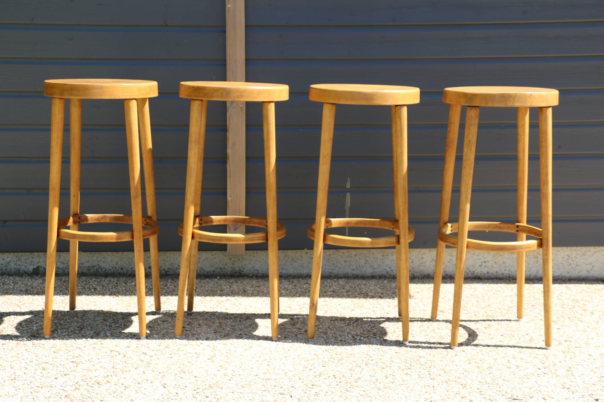 4 Baumann stools, light beech, 790mm