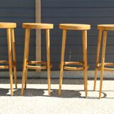 4 Baumann stools, light beech, 790mm