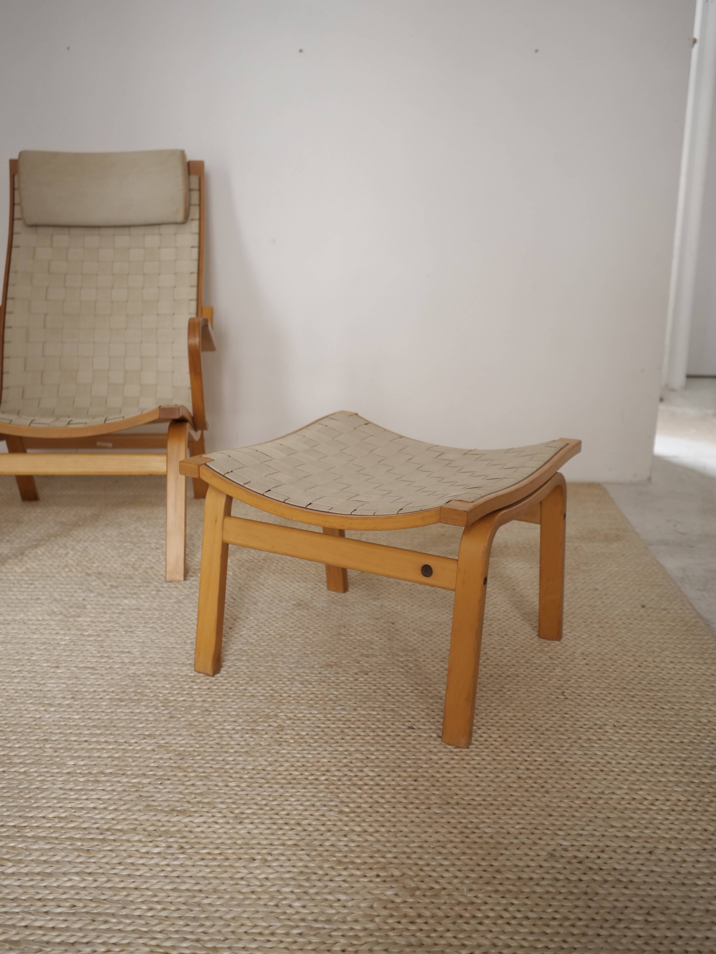 Fauteul Scandinave Finn Ostergaard avec ottoman