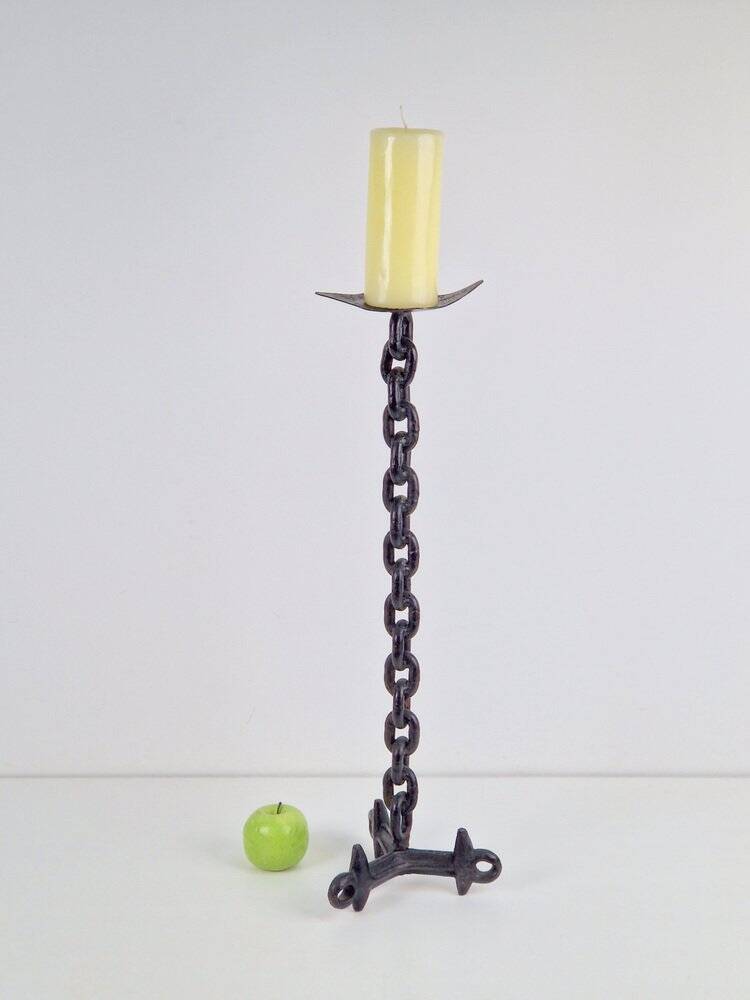 Brutalist Chain Floor Candleholder from Franz West, France, 1960s