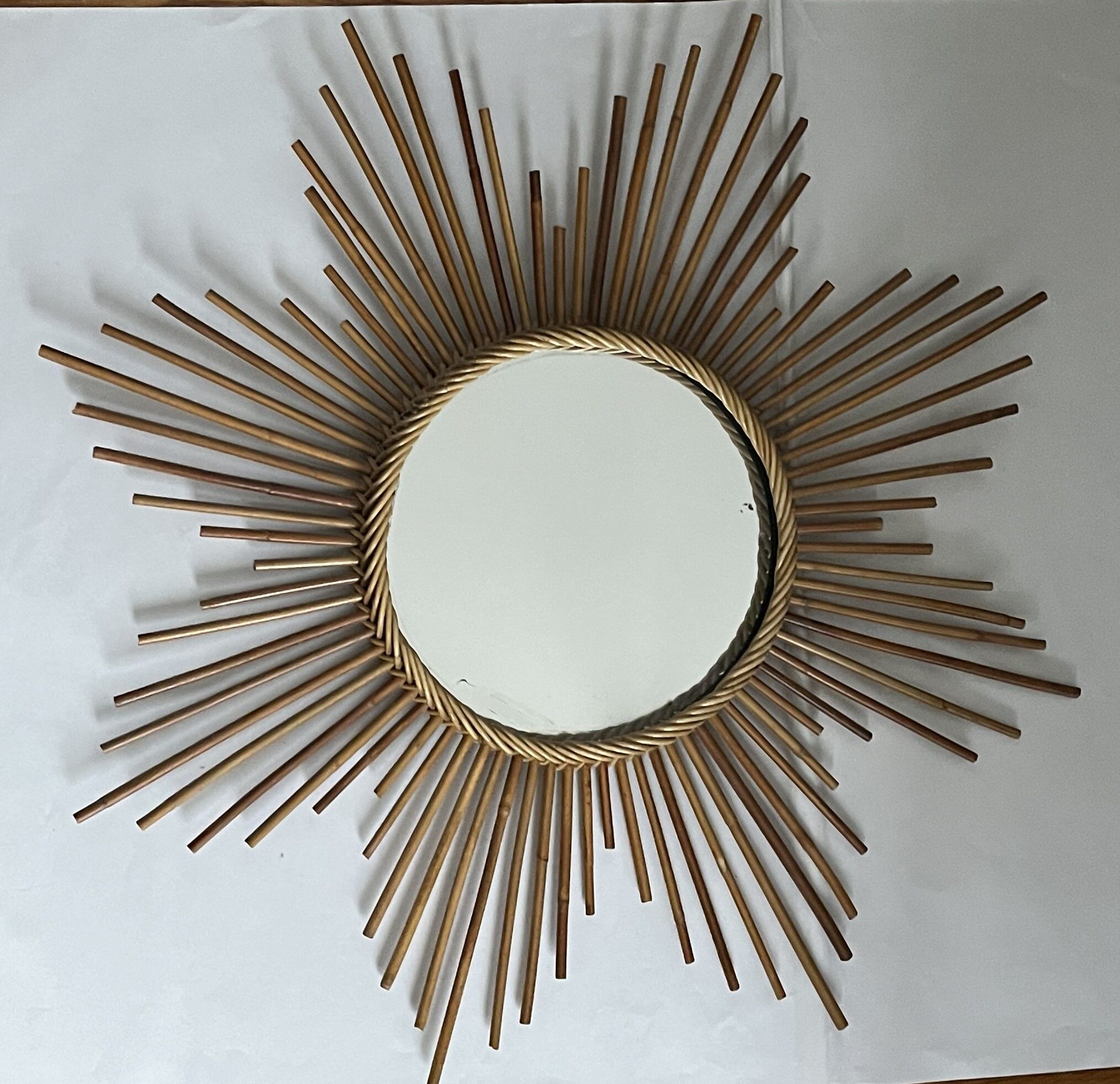 Rattan sun mirror