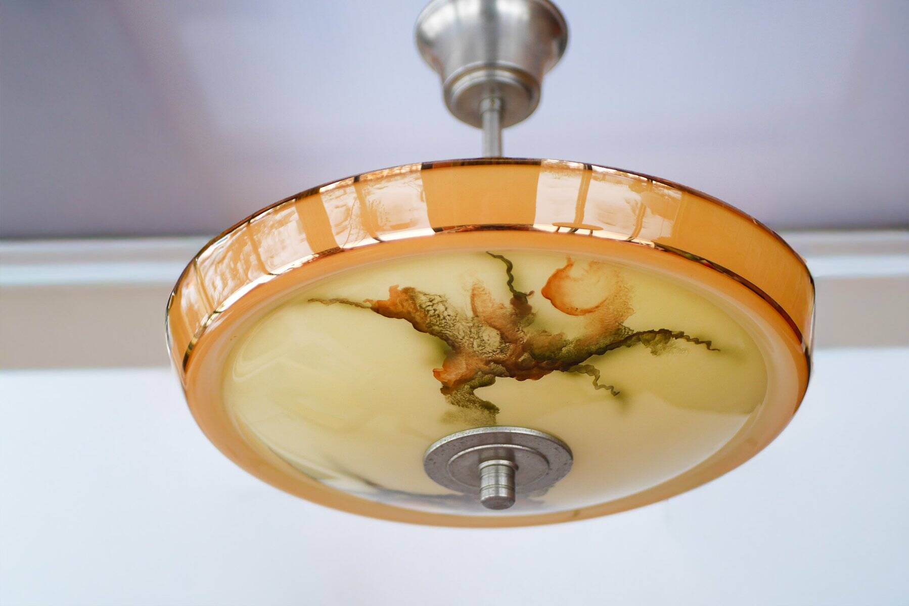 Scandinavian Art Deco glass pendant light, 1930s