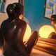 Vintage ceramic lamp from the 1980s