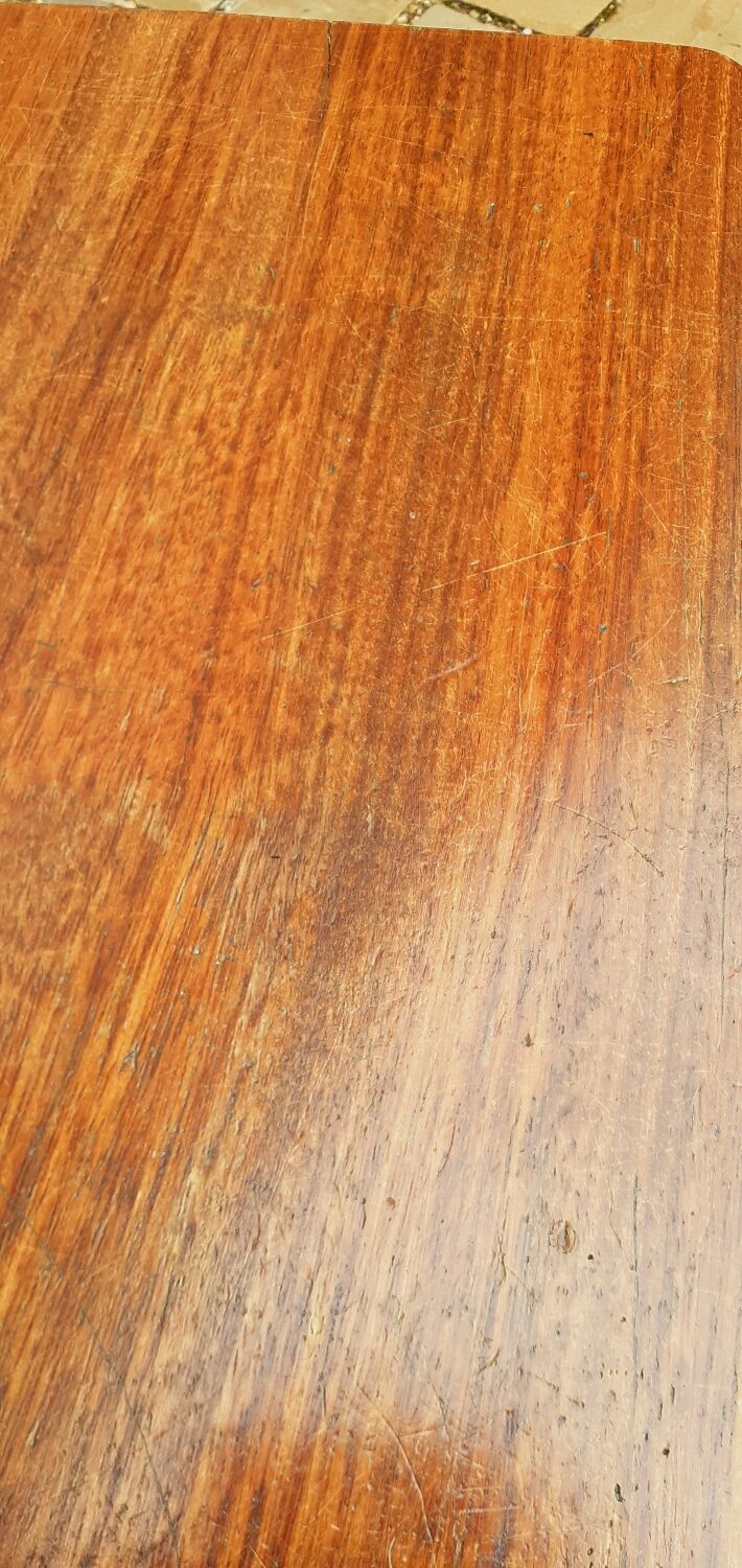 Children's desk and its chair year 50 solid teak tubular structure