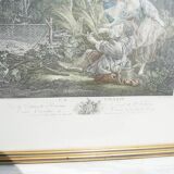 Old framed lithograph: The Hunt of Beauvarlet Jacques Firmin