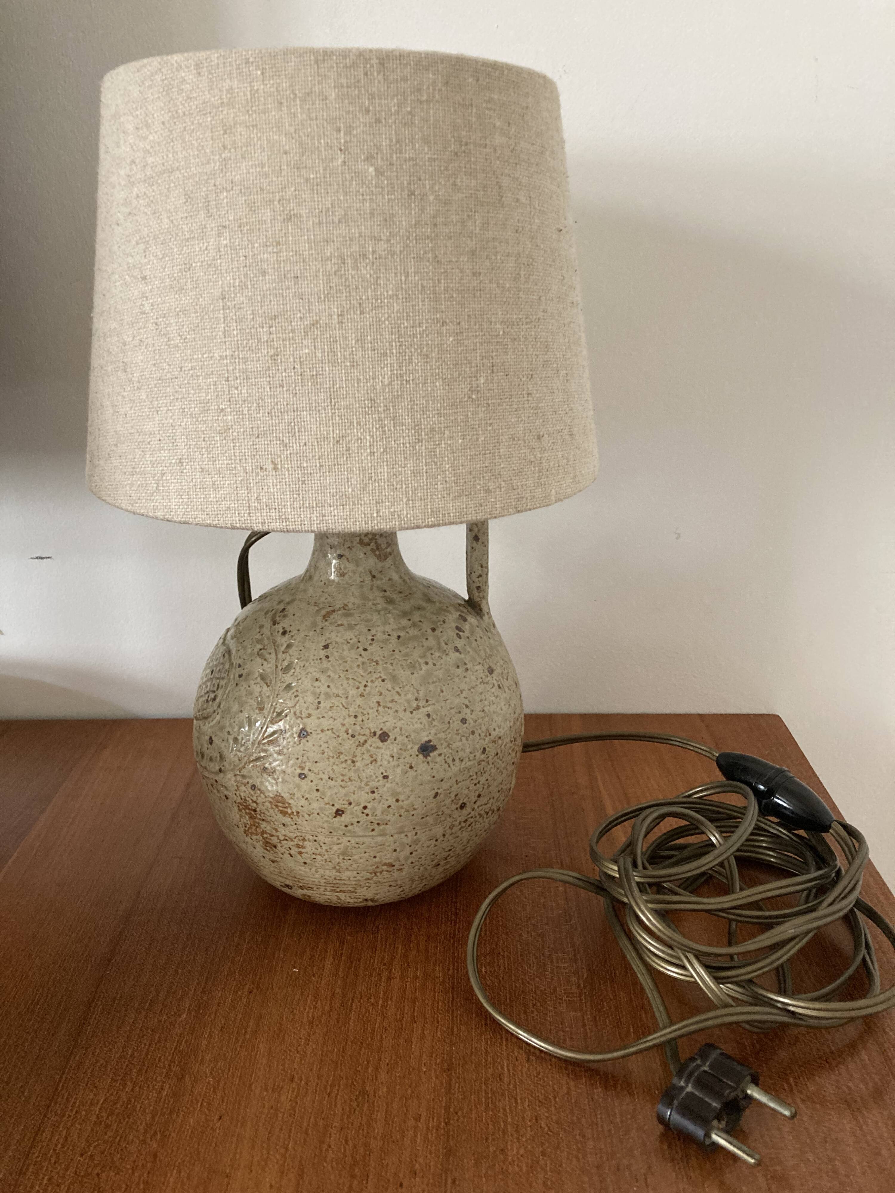 Vintage pyrite stone lamp