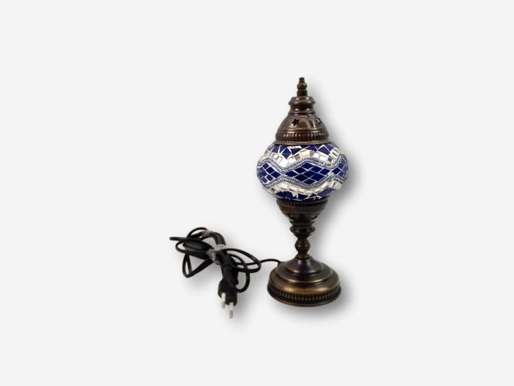 Blue mosaic deco brass lamp
