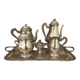 Silver metal tea and coffee set